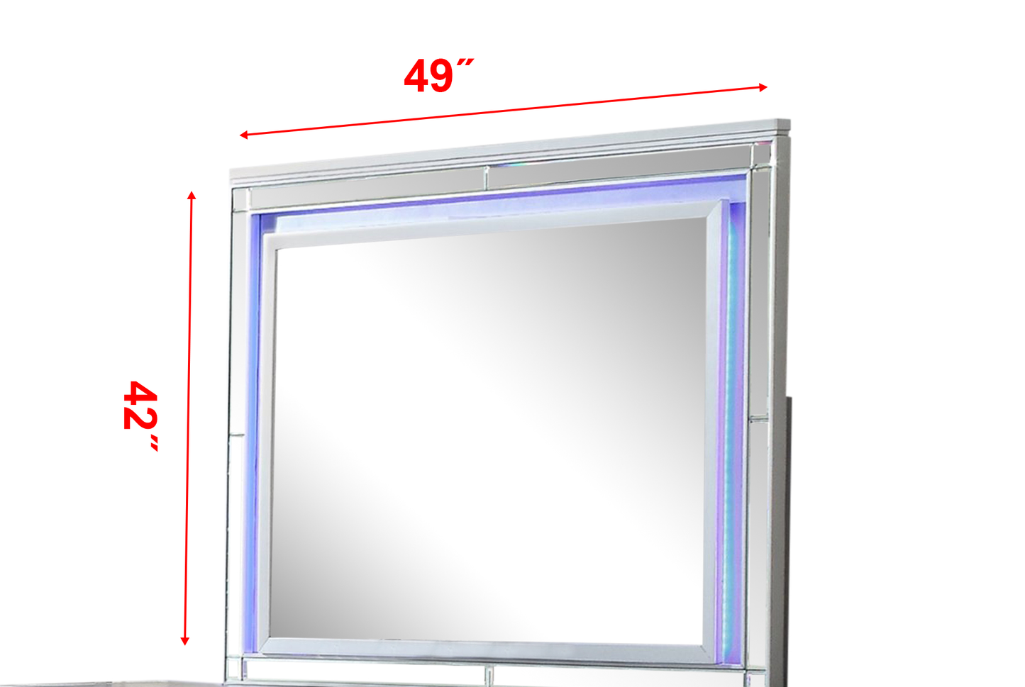 Juego de dormitorio Queen de 4 piezas tapizado en madera con iluminación ambiental en acabado de terciopelo negro