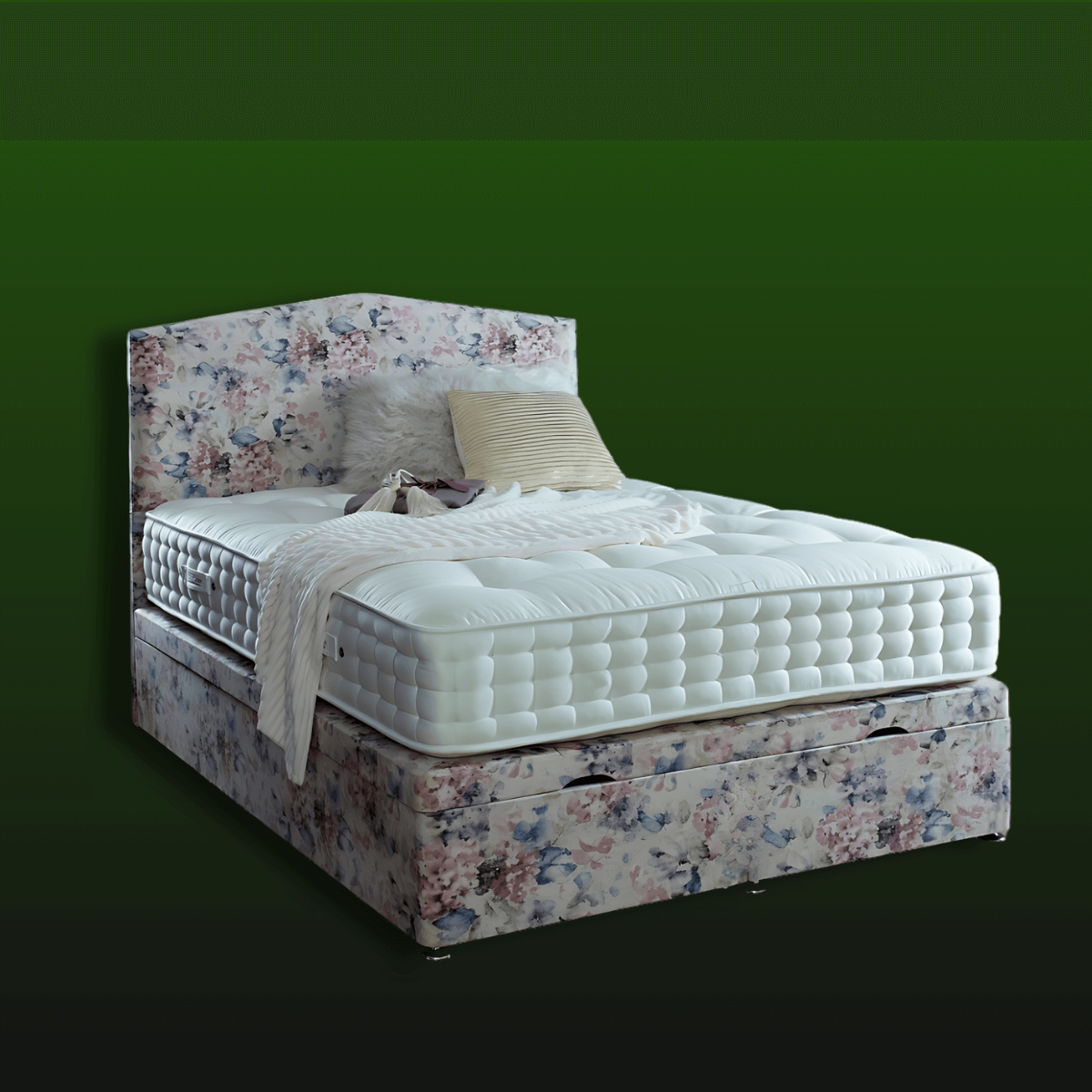 "English Royal Mattress 12500 Pocket with organic natural fillers, hand made by British masters in a traditional design."