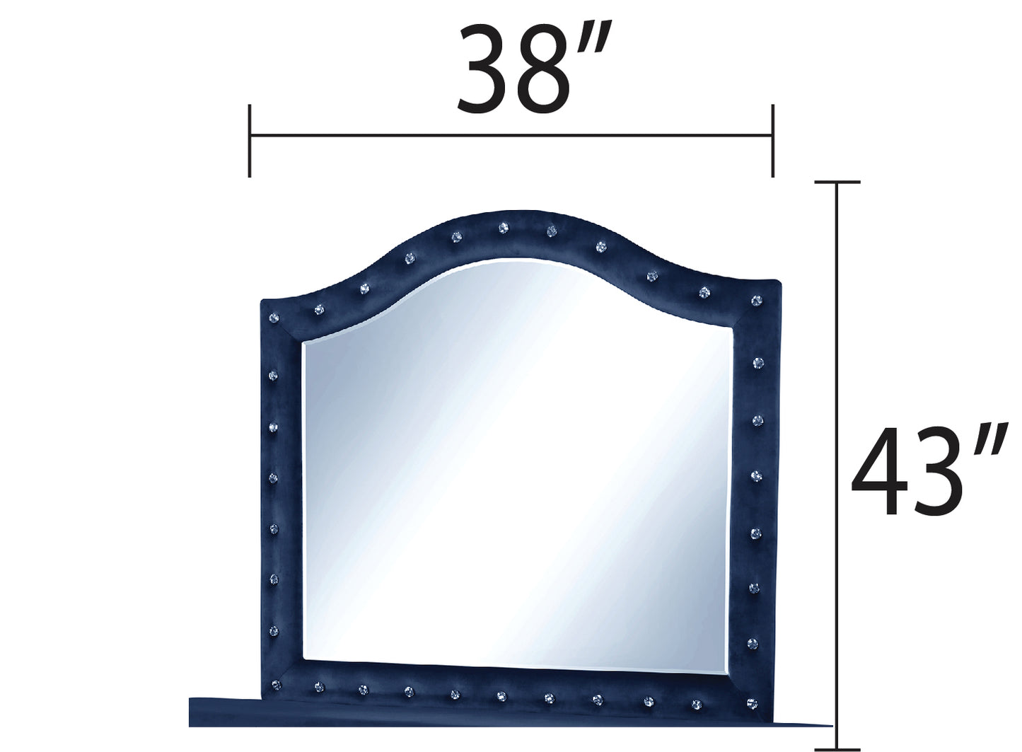 Modern Style Crystal Tufted Queen 4PC Bed room set Made with wood in Blue