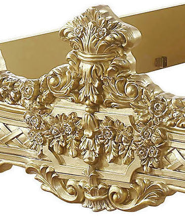 ACME Cabriole EK BED Light Gold Pu And Gold Finish BD01463EK