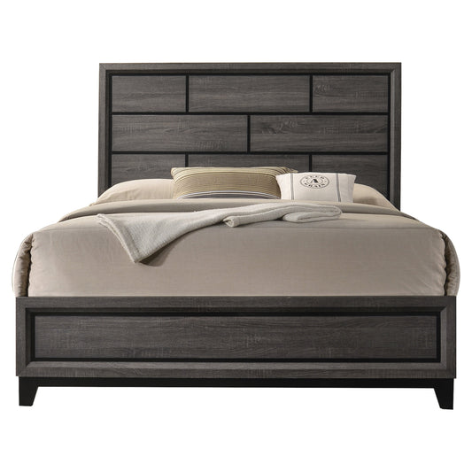 Lit king size ACME Valdemar Eastern, gris patiné 27047EK