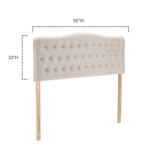 Tête de lit rembourrée, tête de lit capitonnée en diamant avec hauteur réglable et pieds en bois massif, tête de lit rembourrée en tissu de lin pour lit double, tête de lit moderne, beige