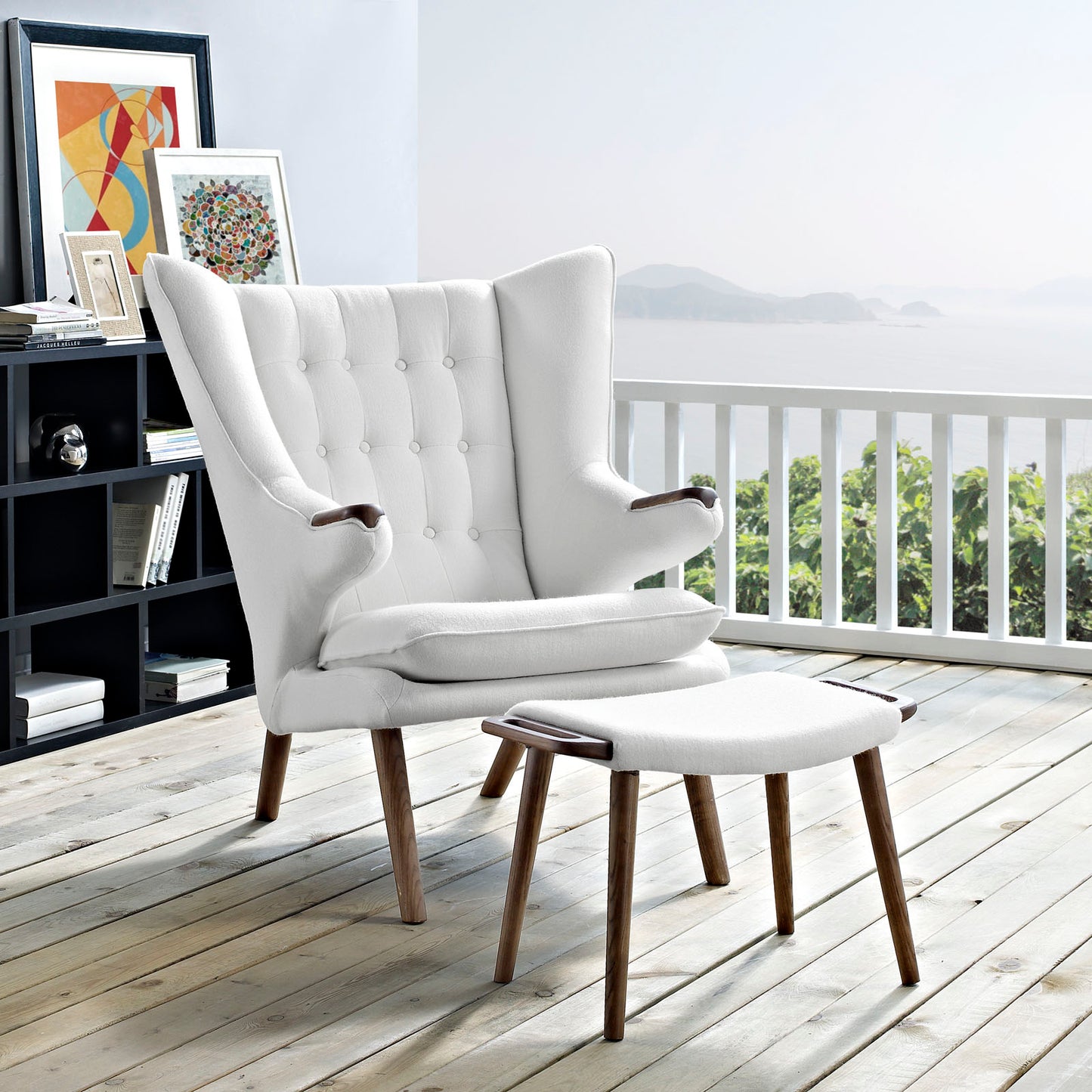 Sillón y otomana Bear de Modway