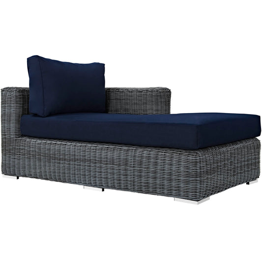 Chaise longue d'extérieur Summon Outdoor Patio Sunbrella® avec accoudoir droit