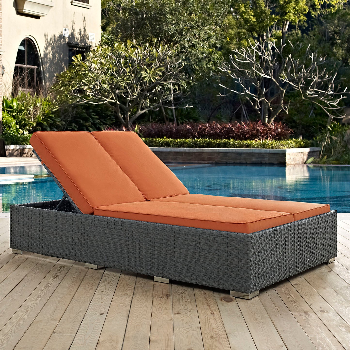 Chaise longue double Sunbrella® pour patio extérieur Sojourn