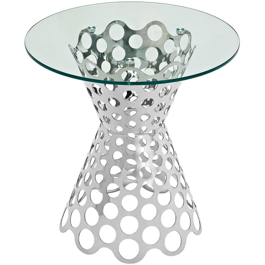 Table d'appoint avec plateau en verre
