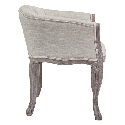 Fauteuil d'appoint vintage en tissu rembourré français Crown