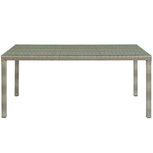 Mesa de comedor de ratán y mimbre para exteriores de 70" Conduit de Modway