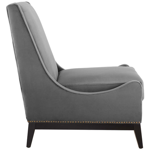 Fauteuil de salon rembourré en velours haute performance Confident Accent
