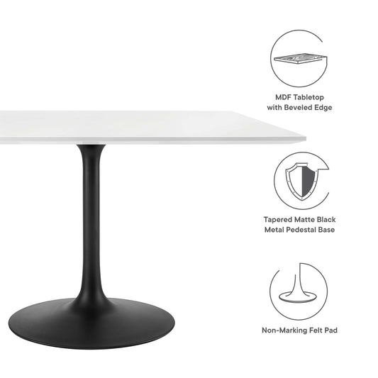 Mesa de comedor cuadrada Lippa de 48" de Modway