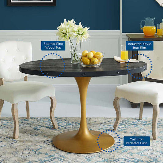 Mesa de comedor ovalada de madera Drive de 47" de Modway