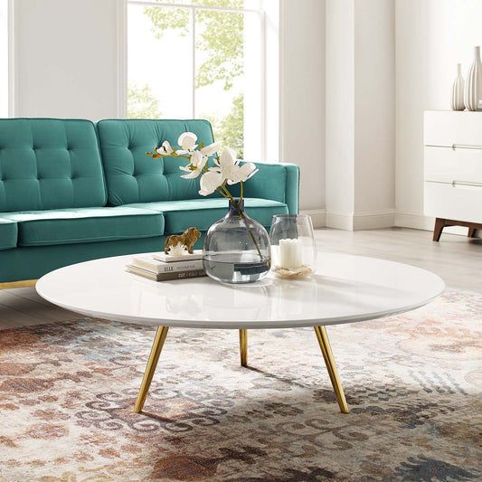 Lippa 48" Round Wood Top Coffee Table with Tripod Base