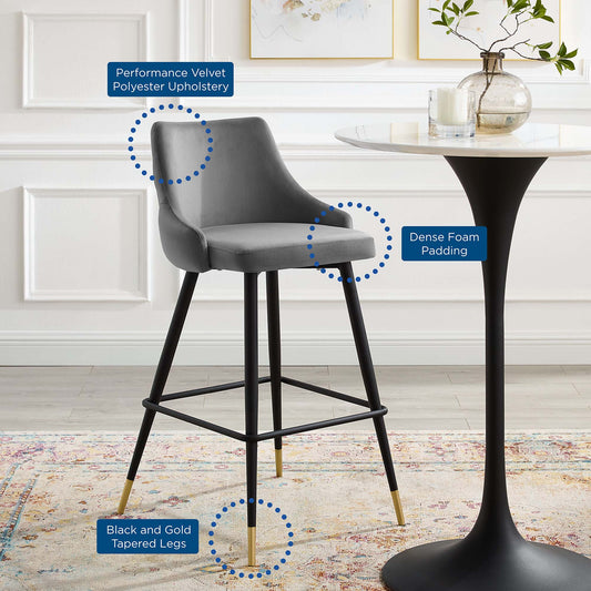 Taburete de bar de terciopelo Adorn Performance de Modway