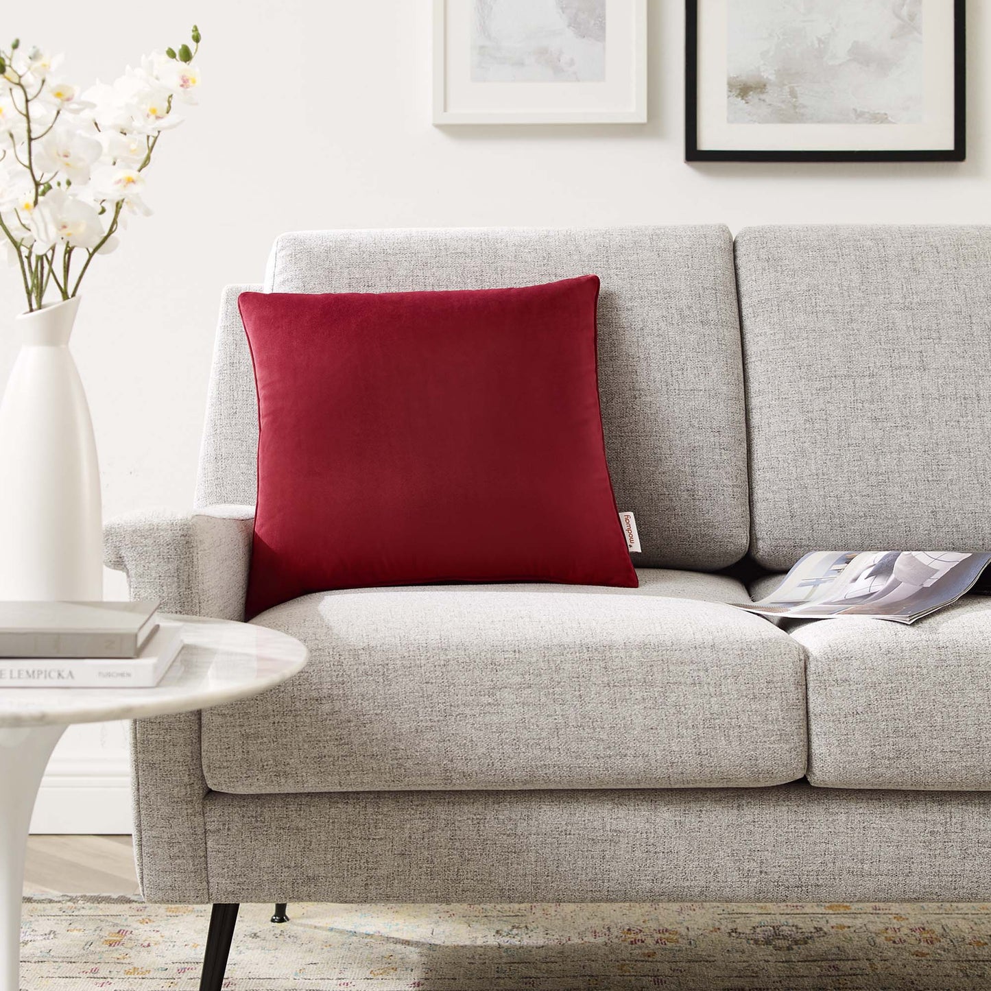 Coussin décoratif en velours haute performance de 18 po