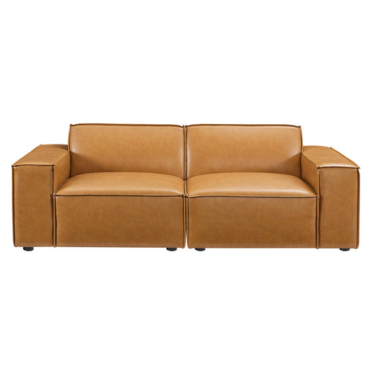 Loveseat de cuero vegano restaurado de Modway