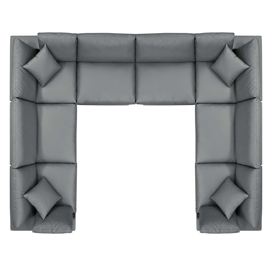 Canapé sectionnel Commix 8 pièces en cuir végétalien rembourré et garni de duvet