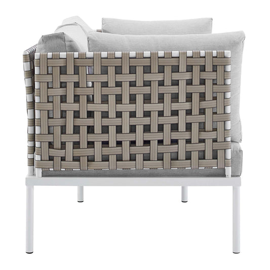 Causeuse d'extérieur en aluminium Harmony Sunbrella® avec tissage panier
