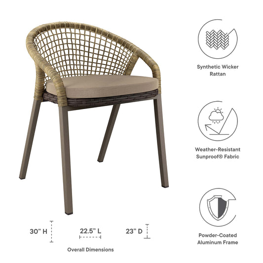 Ensemble de 2 chaises de salle à manger d'extérieur Meadow