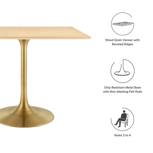 Lippa 36" Square Wood Dining Table