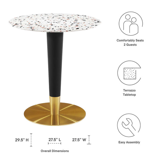 Table à manger ronde en terrazzo Zinque de 71 cm