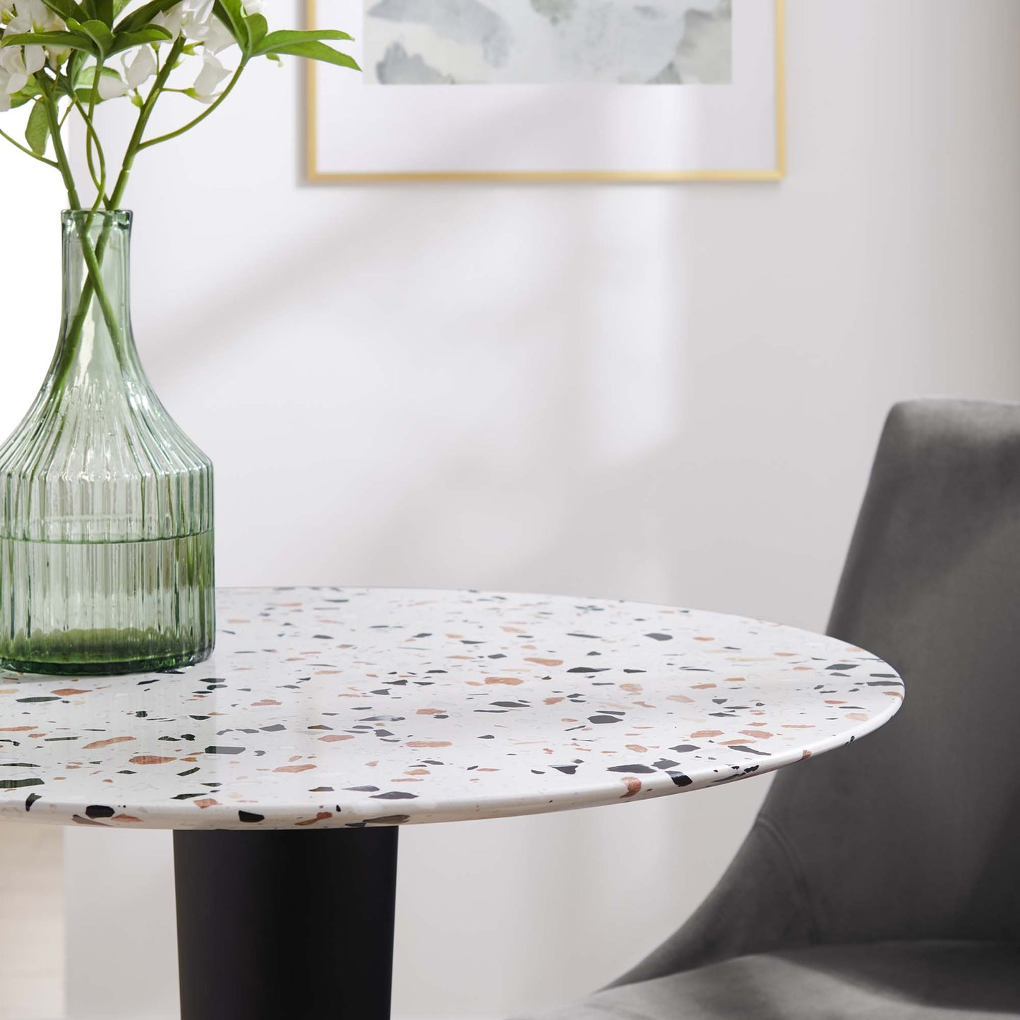 Table à manger ronde en terrazzo Zinque de 71 cm