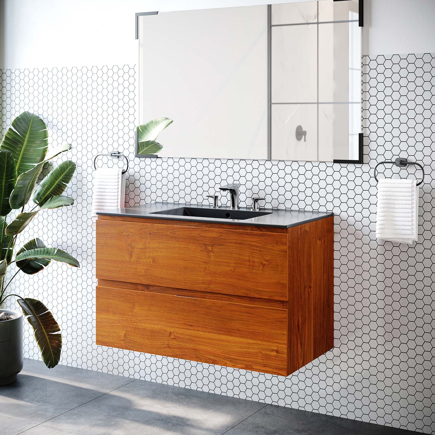 Mueble de baño de 36" con montaje en pared de Modway