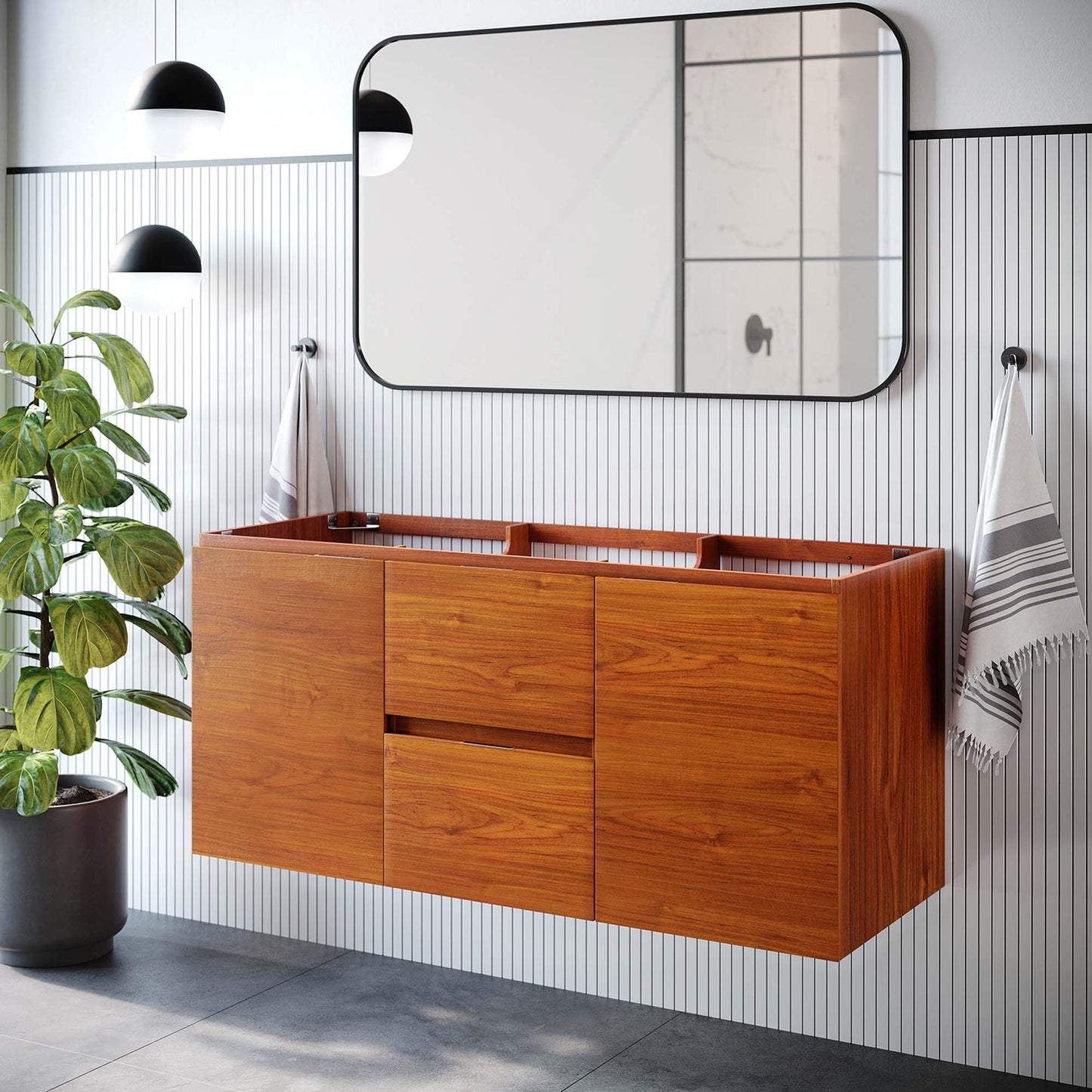 Mueble de baño Scenic de 48" compatible con lavabo individual (no incluido) de Modway
