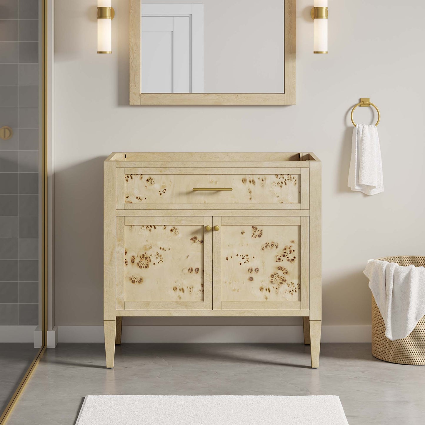 Mueble de baño de madera Elysian de 36" (lavabo no incluido) de Modway