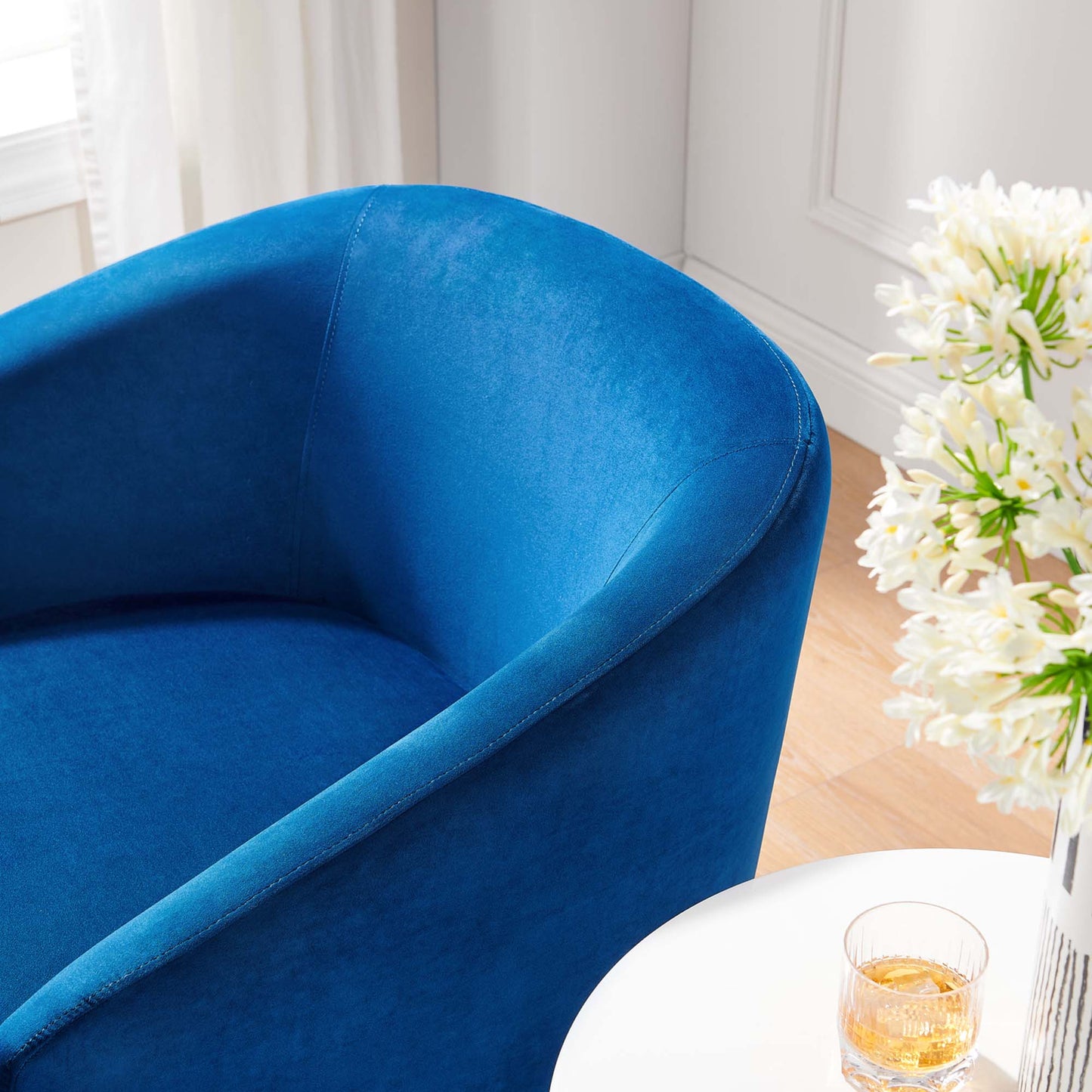 Silla giratoria de tela de terciopelo de la serie Performance de Modway