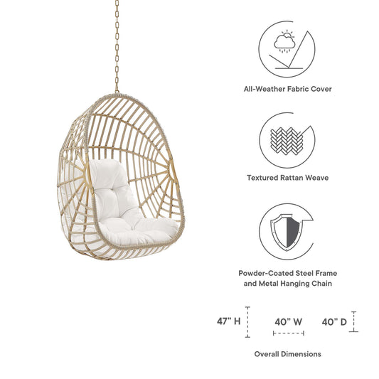 Silla mecedora de ratán para exteriores Amalie de mimbre y ratán sin soporte de Modway