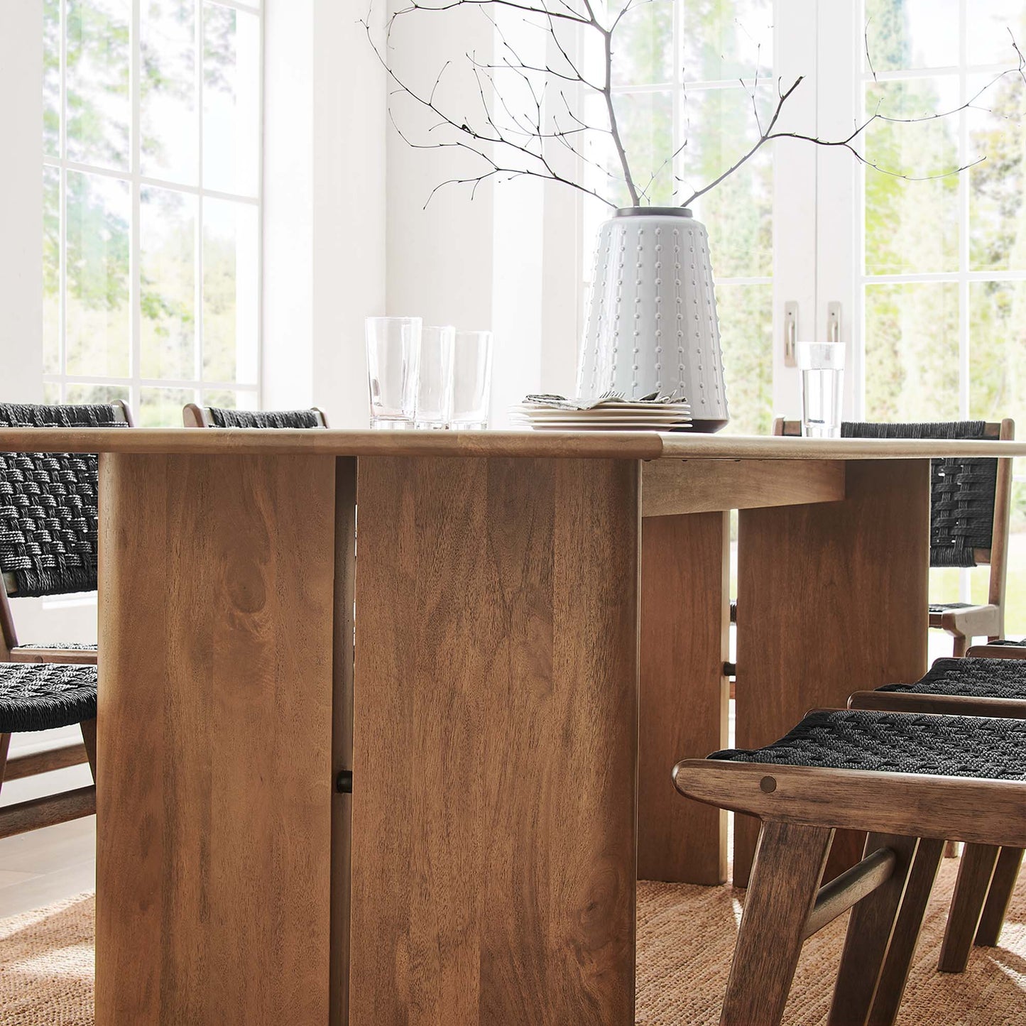 Mesa de comedor de madera Amistad de 86" de Modway