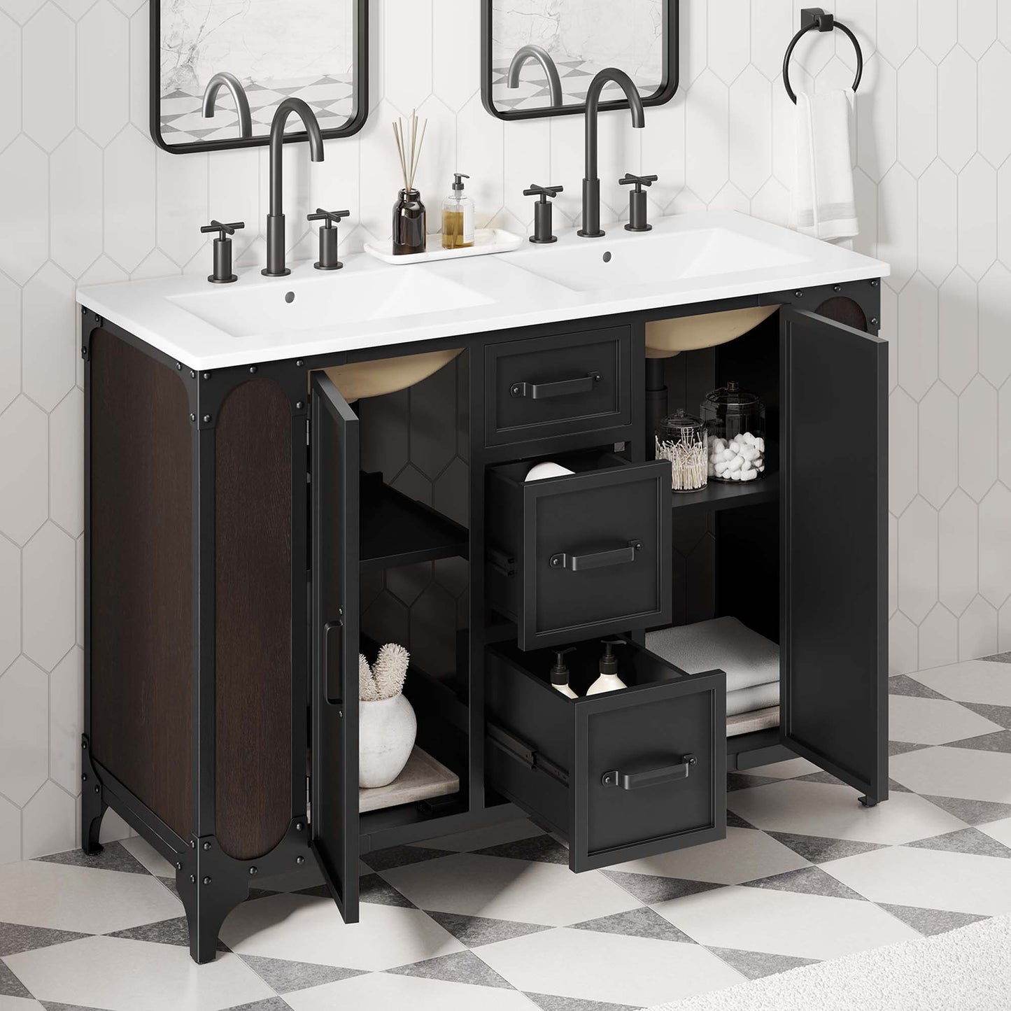 Meuble-lavabo double Steamforge de 48 po
