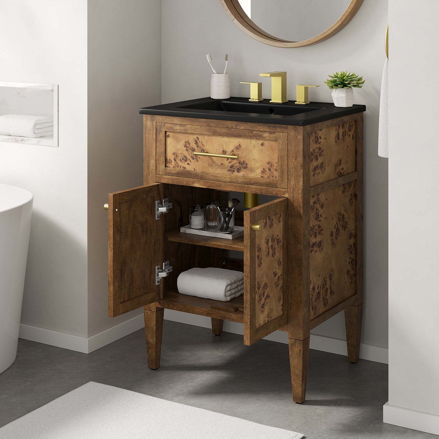 Meuble-lavabo en bois Elysian de 24 po