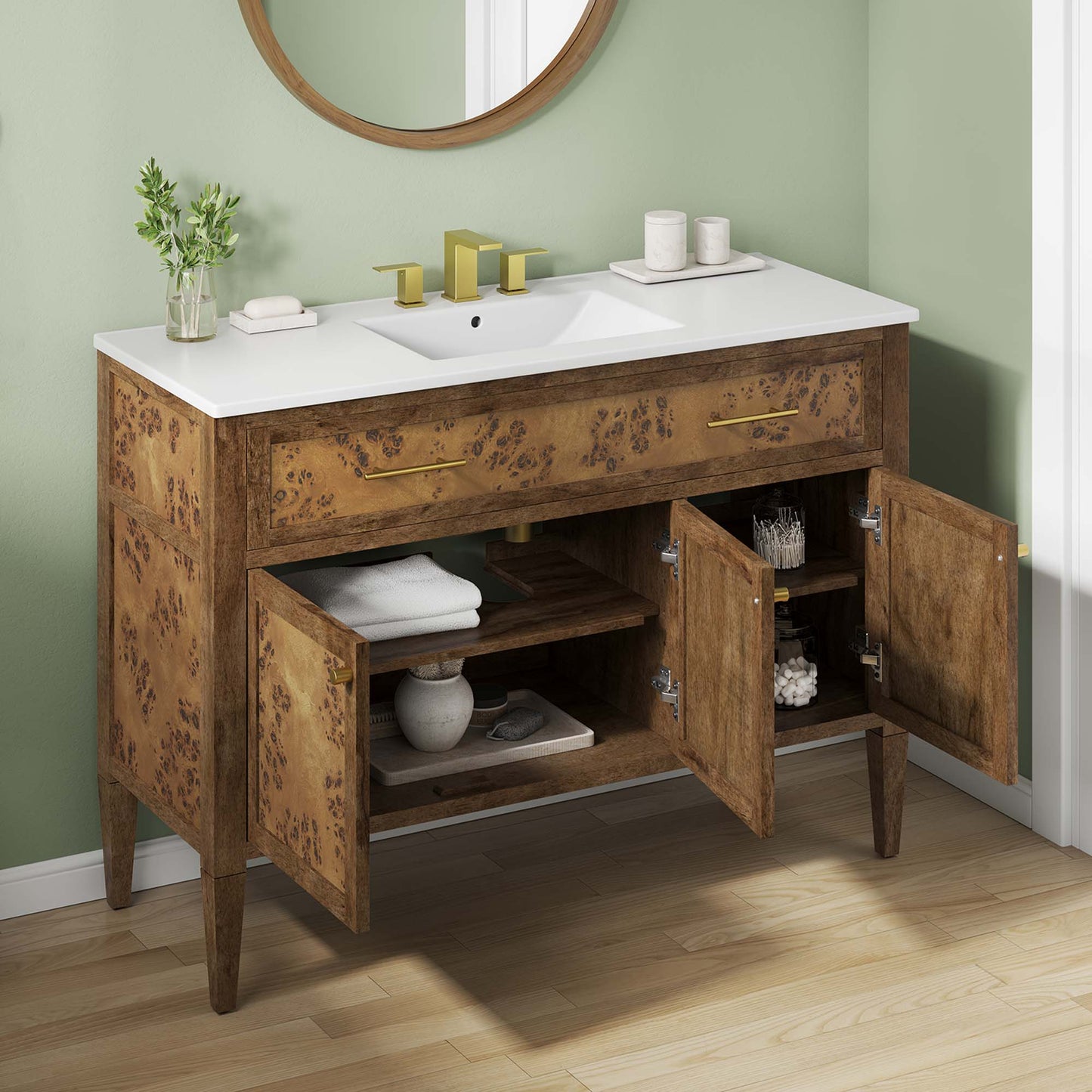 Meuble-lavabo simple en bois Elysian de 48 po