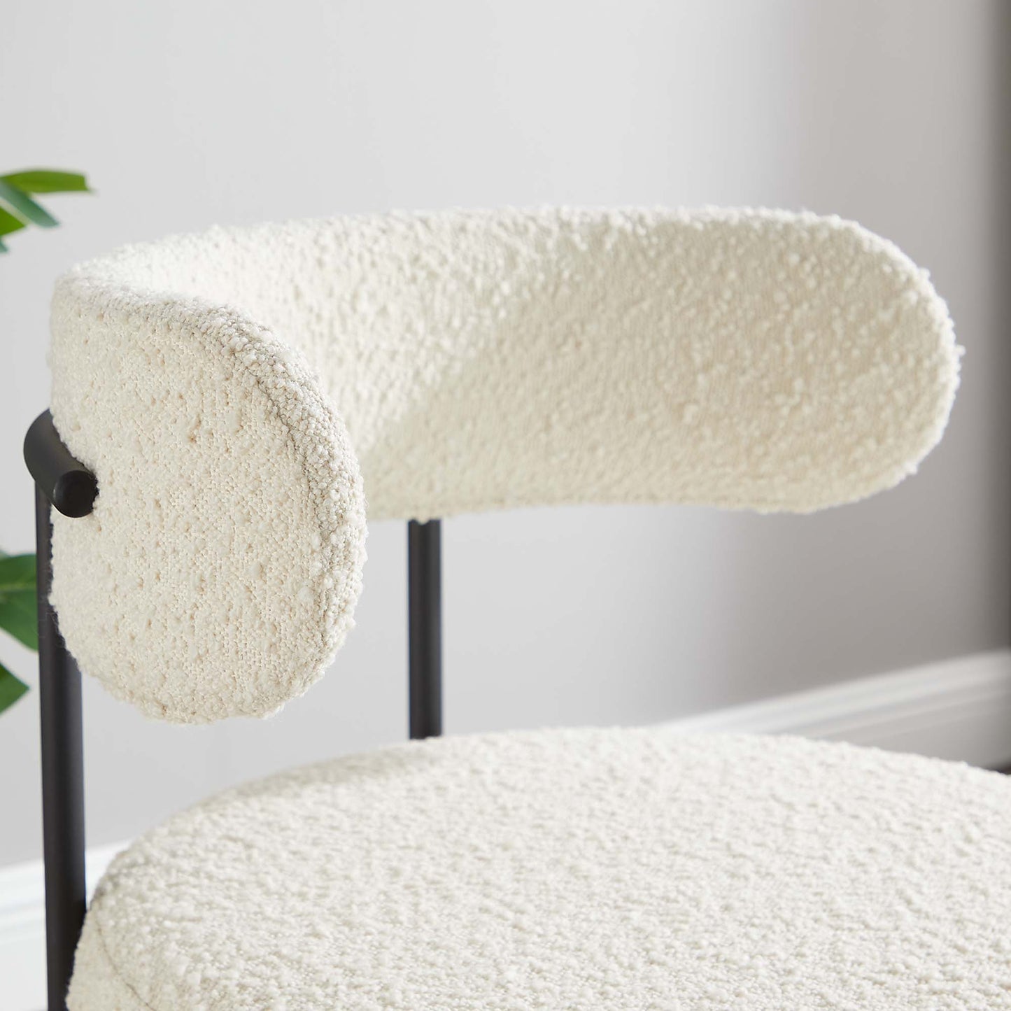 Lot de 2 chaises de salle à manger en tissu Boucle Albie