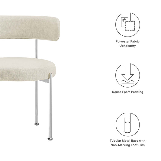 Juego de 2 sillas de comedor de tela Albie de Modway