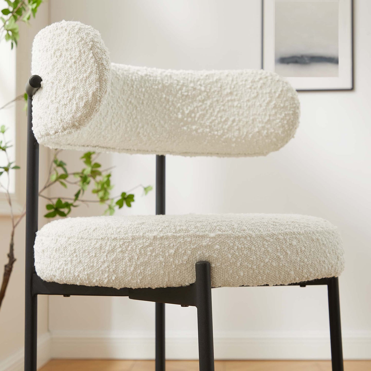 Lot de 2 tabourets de bar en tissu Albie Boucle