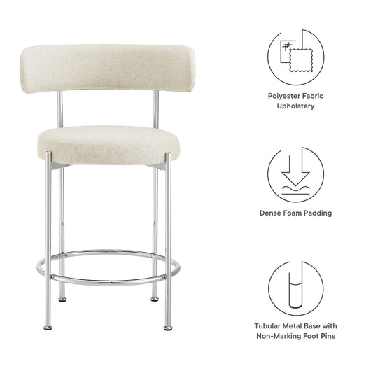 Juego de 2 taburetes de tela Albie de Modway