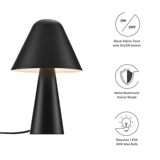 Lampe de table champignon en métal jovial