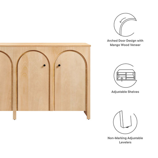 Buffet de rangement à 4 portes en bois Appia