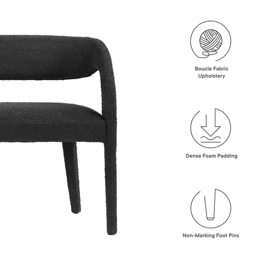 Banco con detalle de tela Pinnacle Boucle de Modway