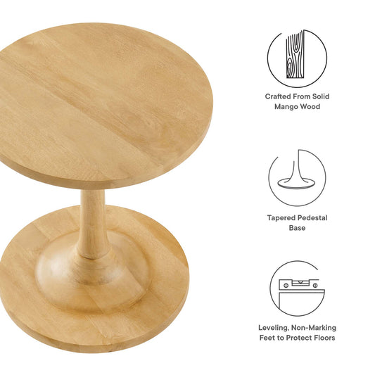 Table d'appoint ronde en bois Lina