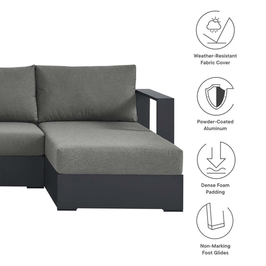 Ensemble de canapés sectionnels Tahoe 4 pièces en aluminium thermolaqué pour patio extérieur