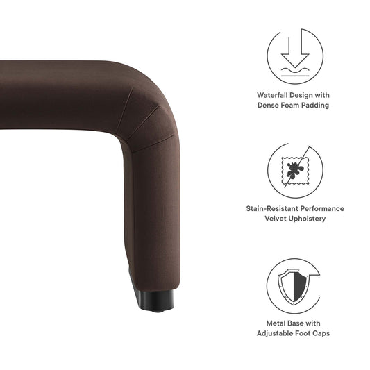 Tabouret cascade en velours Koda Performance