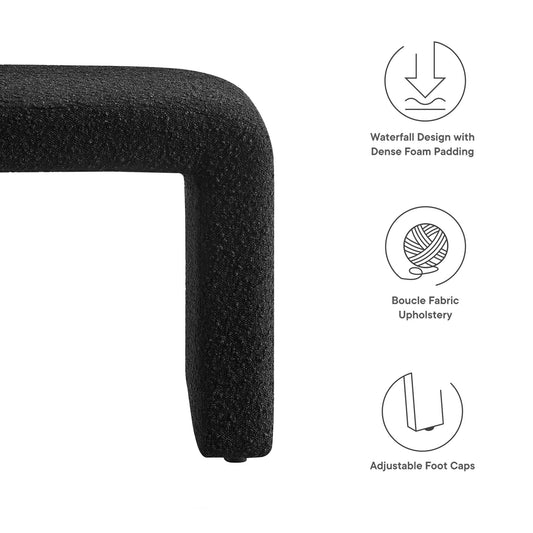 Tabouret cascade en tissu Simba Boucle