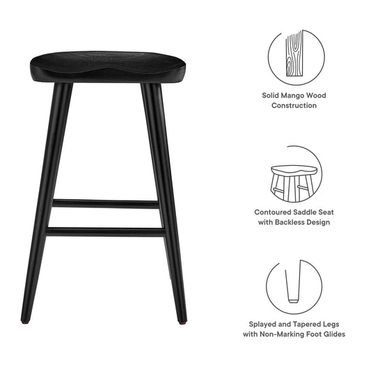 Saville Backless Wood Counter Stools Set of 2