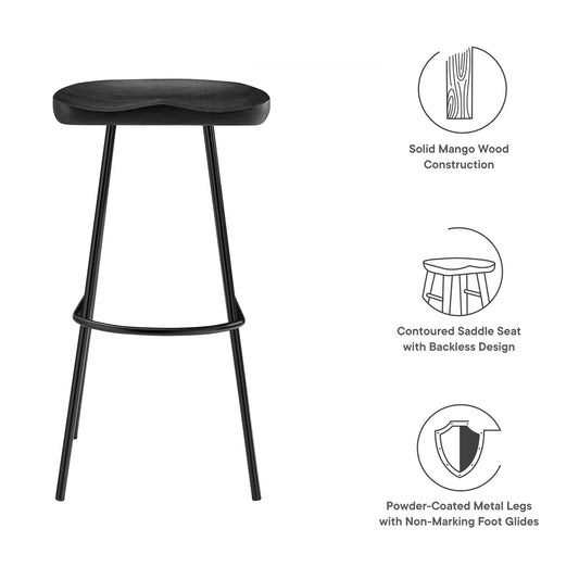 Concord Backless Wood Bar Stools Set of 2
