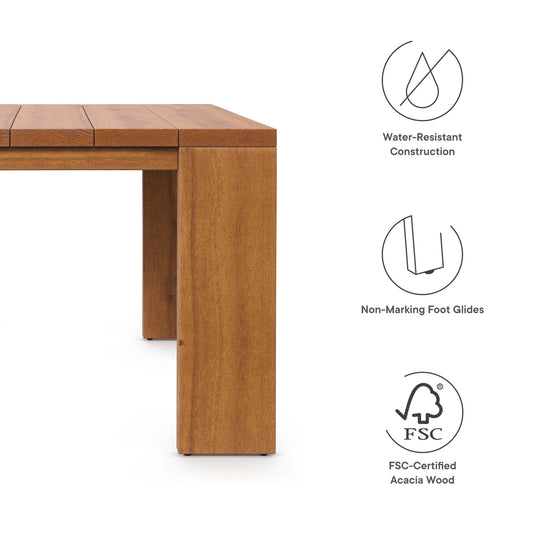 Table d'appoint en bois d'acacia pour patio extérieur Tahoe