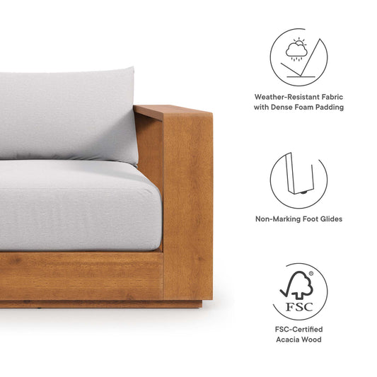 Ensemble de meubles de patio extérieur en bois d'acacia Tahoe 5 pièces