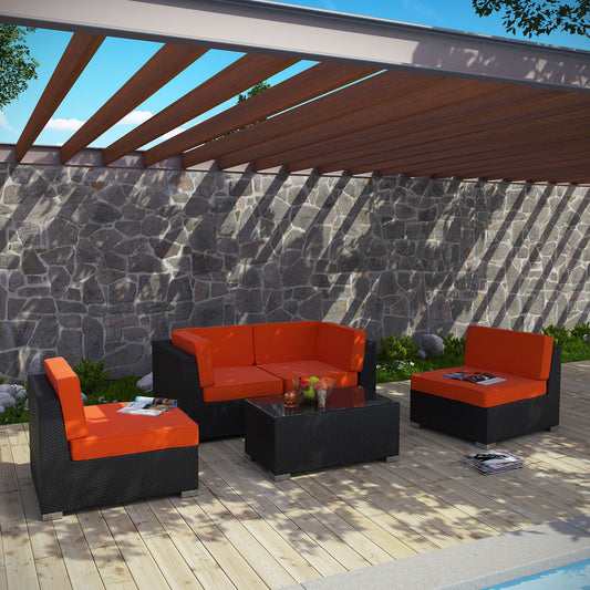 Conjunto de 5 piezas para patio exterior Camfora de Modway